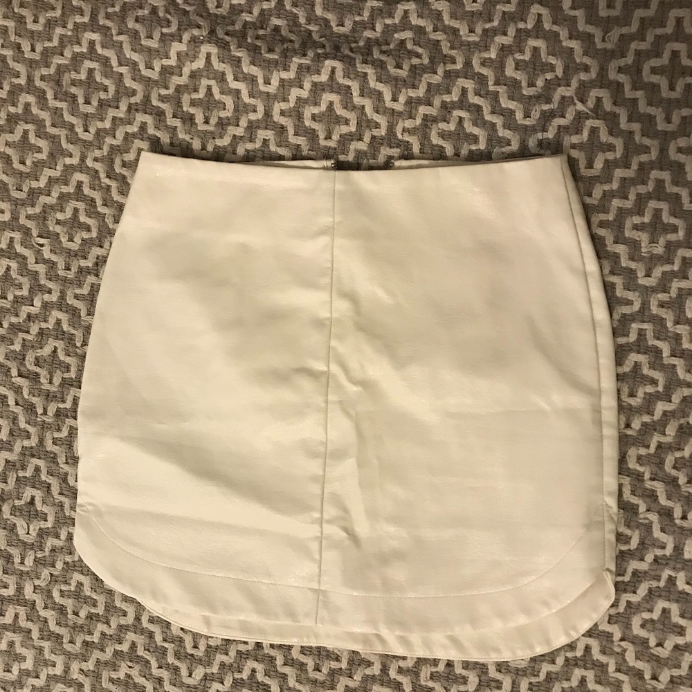 Cream Pleather Skirt